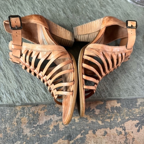 Paul Green Christy Brown Leather Block Heel Sandal - Picture 3 of 10